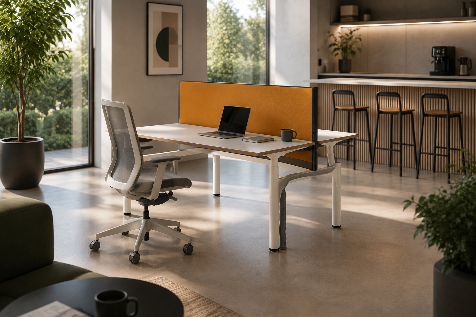 bureau assis debout